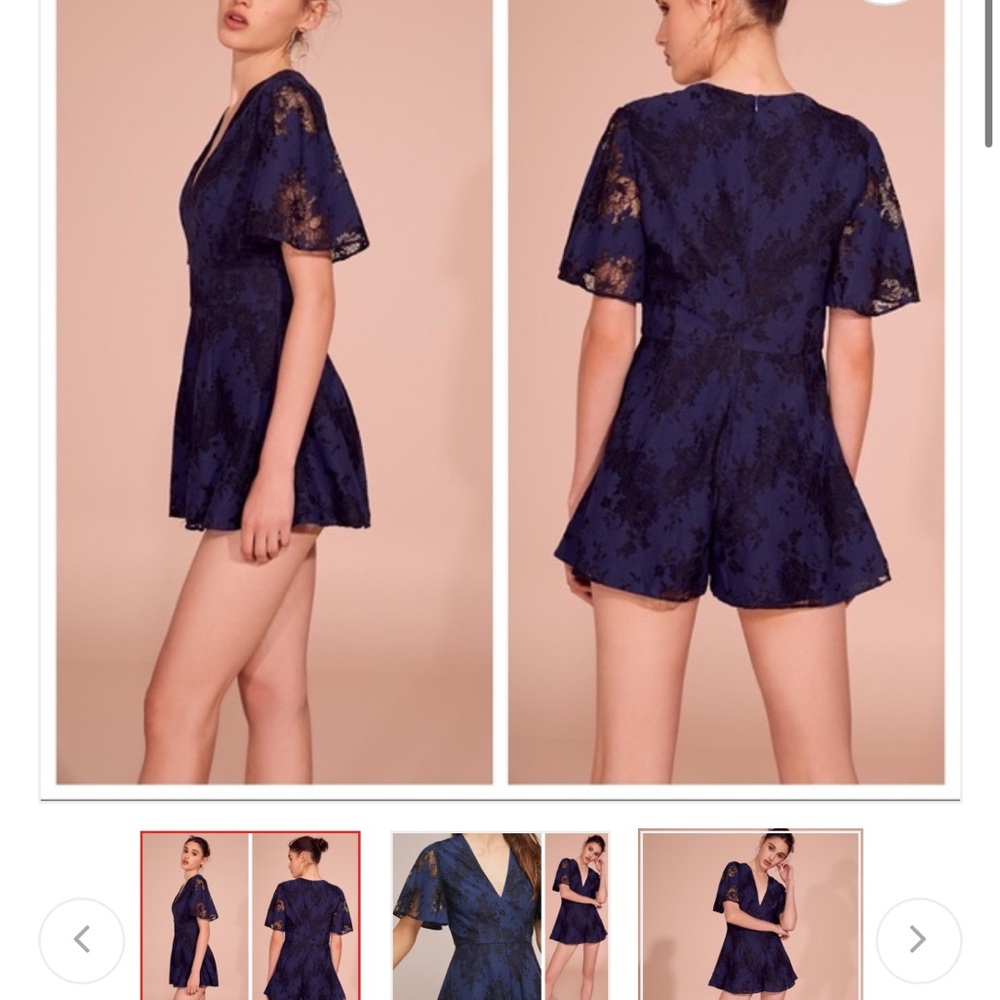 Keepsake Navy Lace Romper